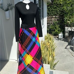 VINTAGE PALM SPRINGS quilted PLAID MAXI DRESS
